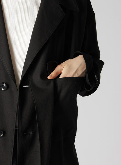 RAYON LINEN LEFT FRONT DOUBLE LAYERED COAT