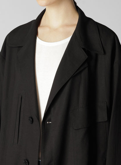 RAYON LINEN LEFT FRONT DOUBLE LAYERED COAT