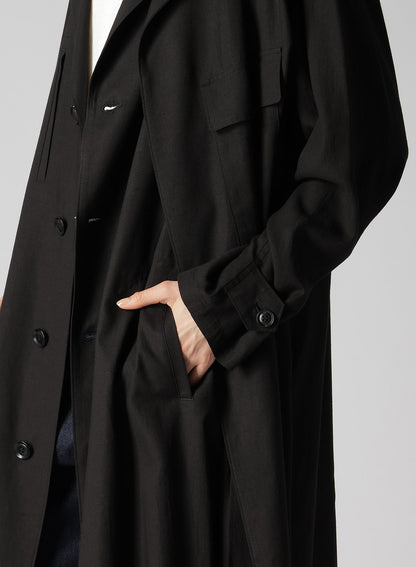 RAYON LINEN LEFT FRONT DOUBLE LAYERED COAT