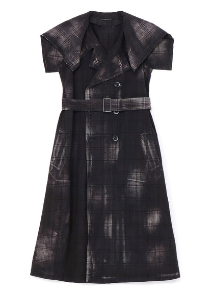 GLEN CHECK SAILOR COLLAR COAT