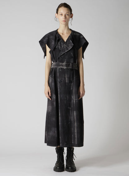 GLEN CHECK SAILOR COLLAR COAT