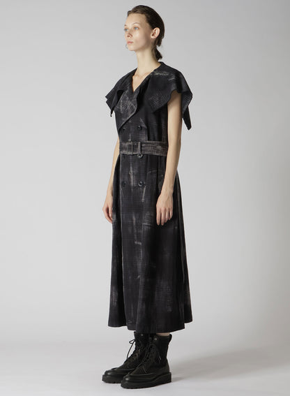 GLEN CHECK SAILOR COLLAR COAT
