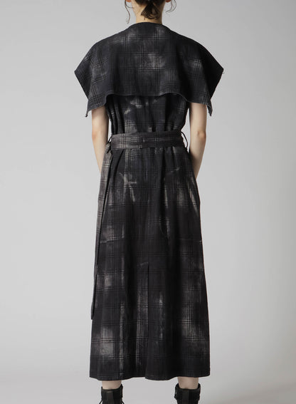 GLEN CHECK SAILOR COLLAR COAT