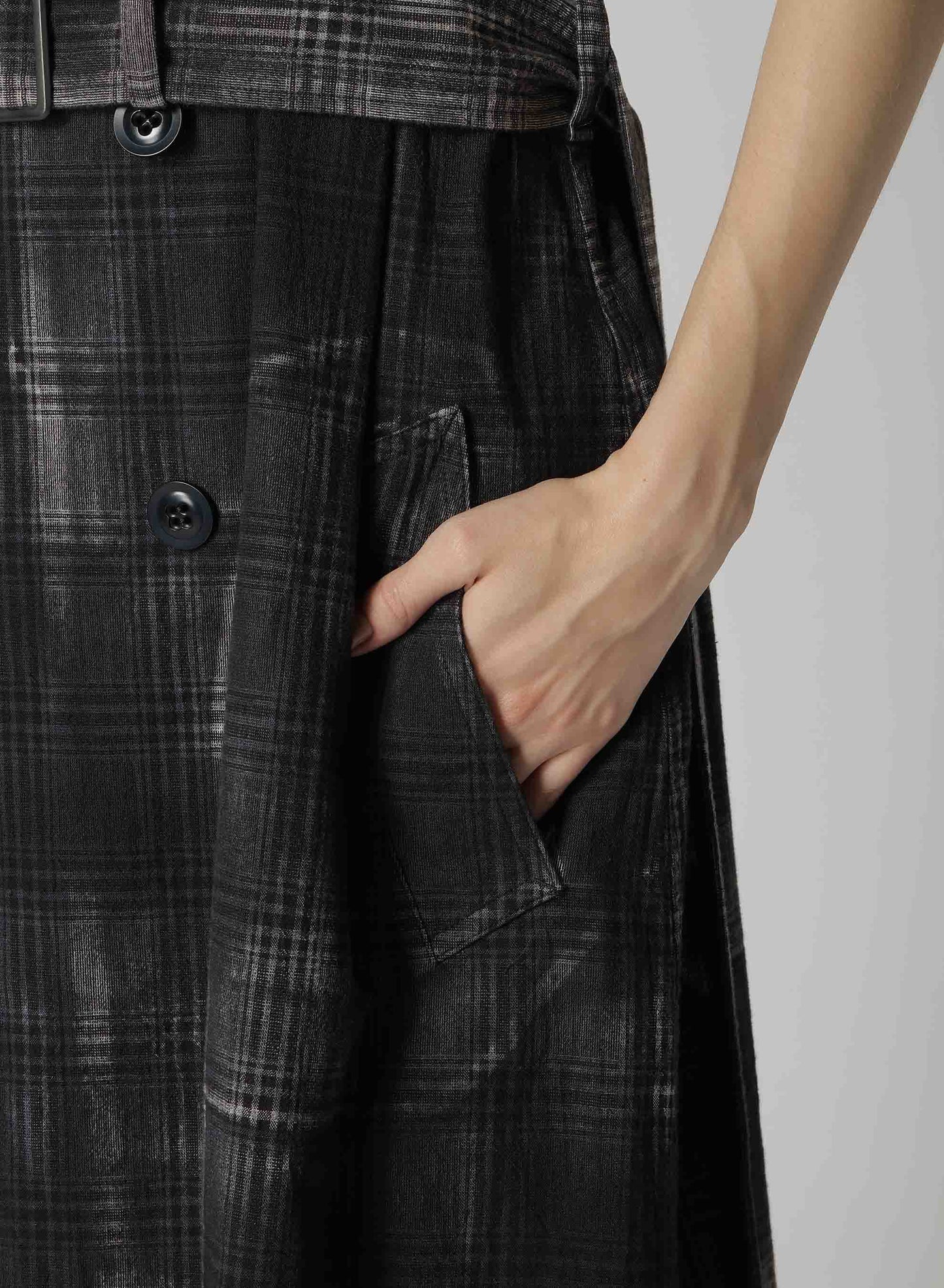 GLEN CHECK SAILOR COLLAR COAT