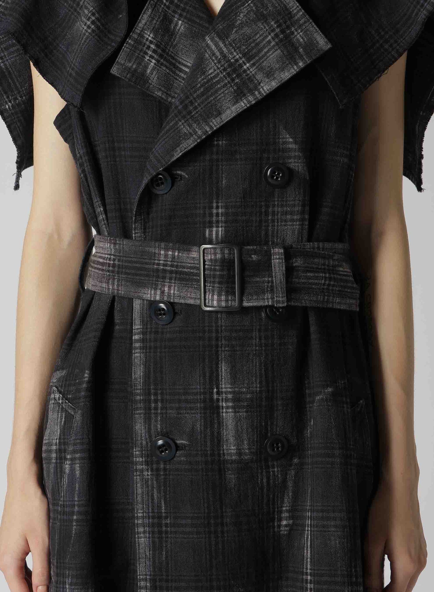 GLEN CHECK SAILOR COLLAR COAT