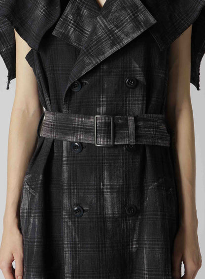 GLEN CHECK SAILOR COLLAR COAT