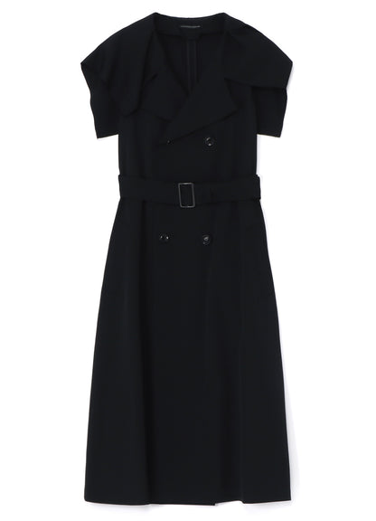 WOOL GABARDINE SAILOR COLLAR COAT