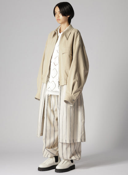 HARD TWISTED COTTON SATIN REVERSIBLE COAT