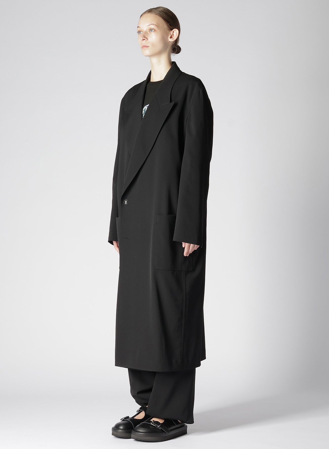 WASHER WOOL GABARDINE TAILORED COAT