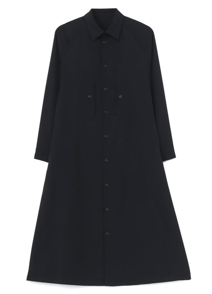 WOOL GABARDINE SHIRT DRESS