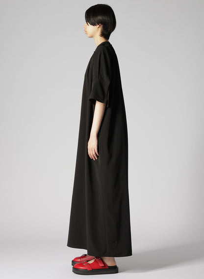 TRIACETATE/POLYESTER GATHERED DRESS