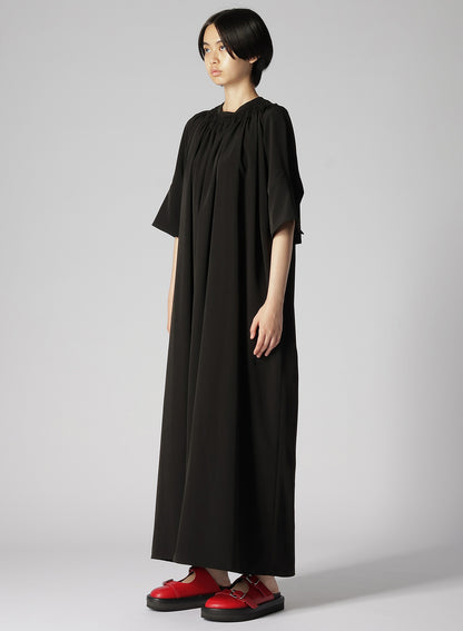 TRIACETATE/POLYESTER GATHERED DRESS