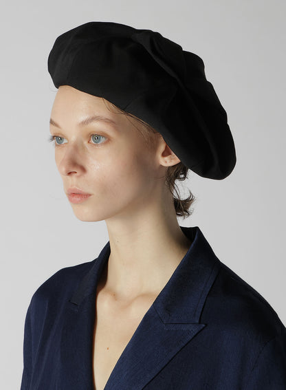 WOOL GABARDINE CROSS BERET