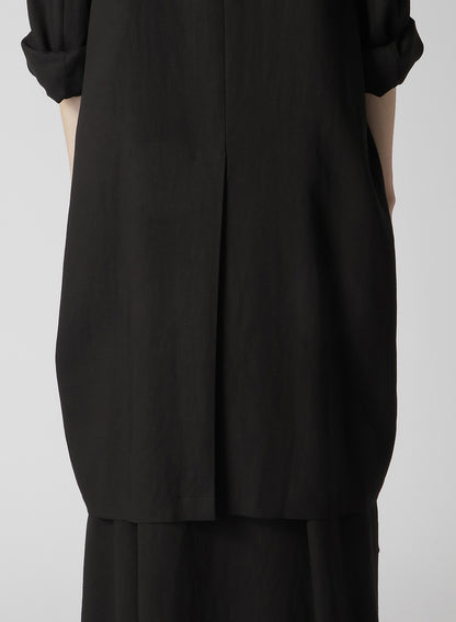 RAYON LINEN OPEN COLLAR TAILORED JACKET