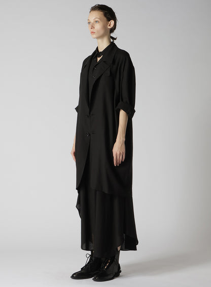 RAYON LINEN OPEN COLLAR TAILORED JACKET