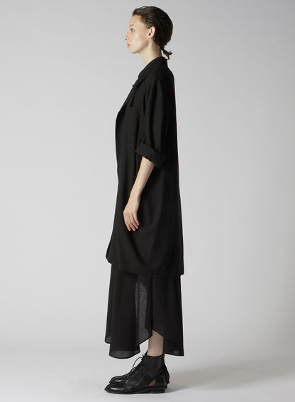 RAYON LINEN OPEN COLLAR TAILORED JACKET