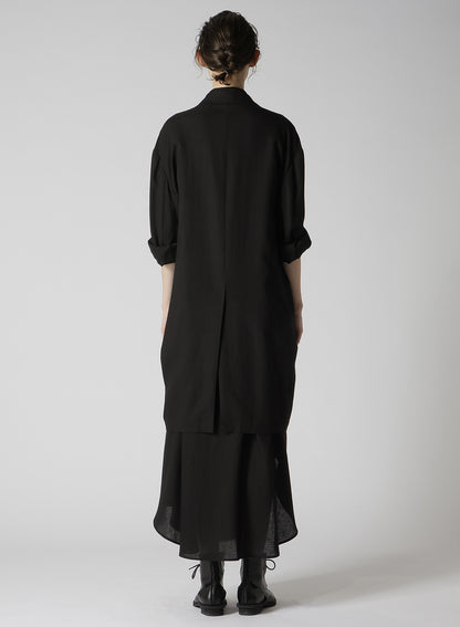 RAYON LINEN OPEN COLLAR TAILORED JACKET