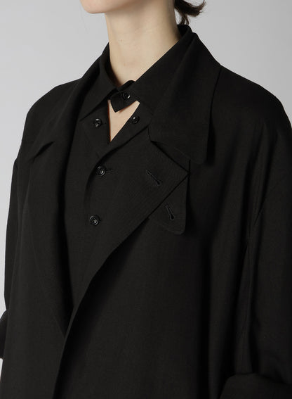 RAYON LINEN OPEN COLLAR TAILORED JACKET