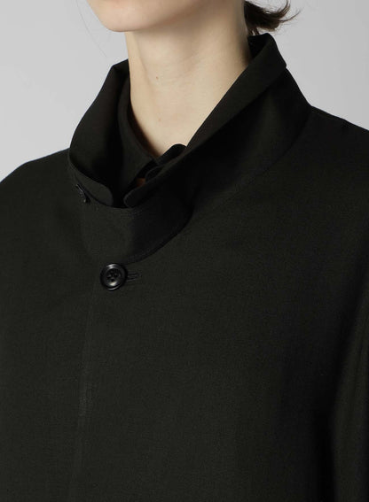 RAYON LINEN OPEN COLLAR TAILORED JACKET