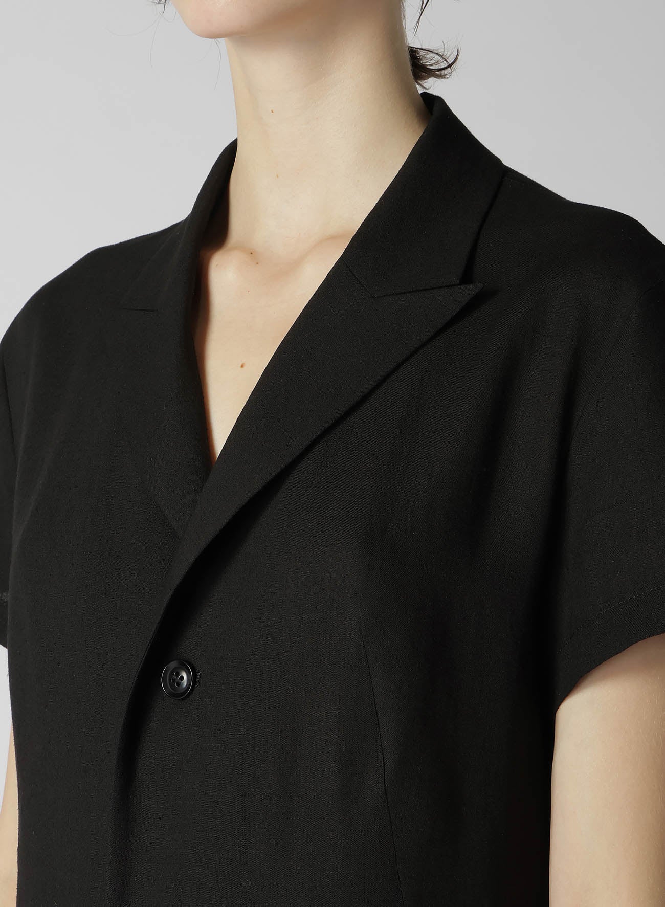 RAYON LINEN ASYMMETRIC SHIRT JACKET