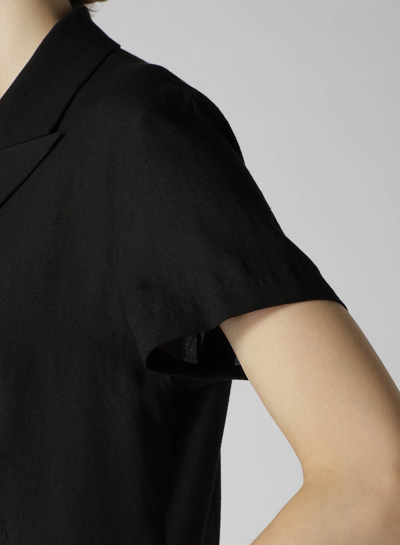 RAYON LINEN ASYMMETRIC SHIRT JACKET