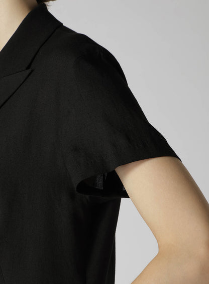 RAYON LINEN ASYMMETRIC SHIRT JACKET