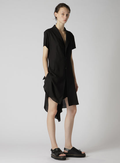 RAYON LINEN ASYMMETRIC SHIRT JACKET
