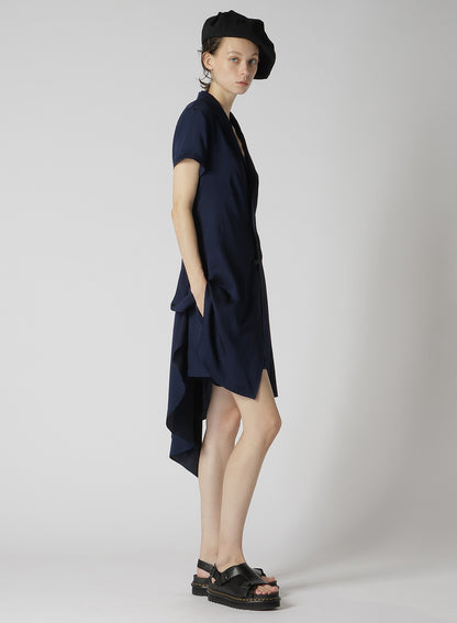 CUPRO DUNGAREE TWILL ASYMMETRY SHIRT JACKET