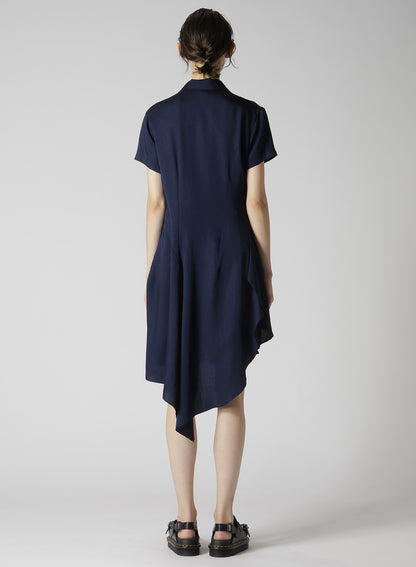 CUPRO DUNGAREE TWILL ASYMMETRY SHIRT JACKET