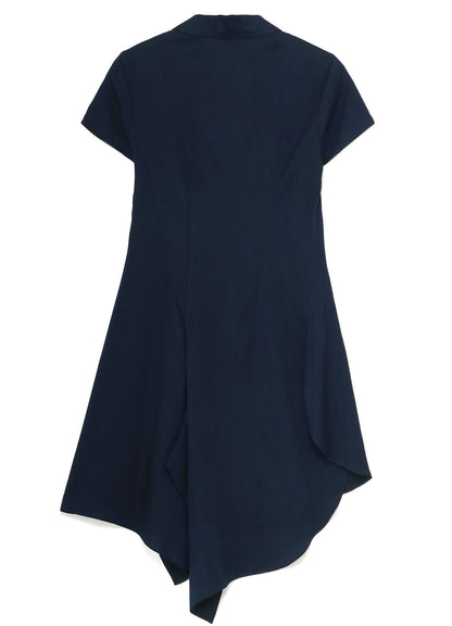 CUPRO DUNGAREE TWILL ASYMMETRY SHIRT JACKET