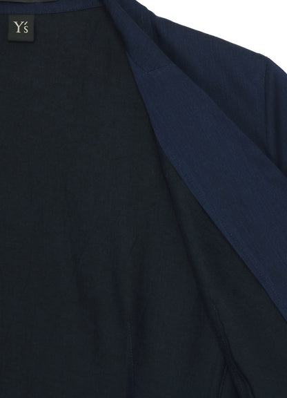 CUPRO DUNGAREE TWILL ASYMMETRY SHIRT JACKET