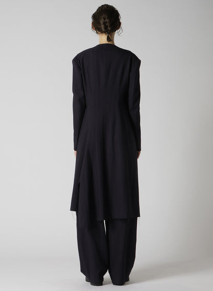 W/RY LIGHT STRIPE COLLAR LESS JACKET