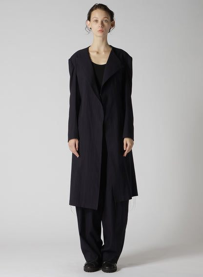 W/RY LIGHT STRIPE COLLAR LESS JACKET