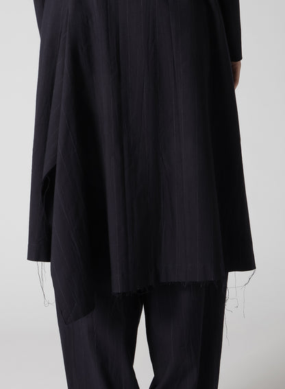 W/RY LIGHT STRIPE COLLAR LESS JACKET