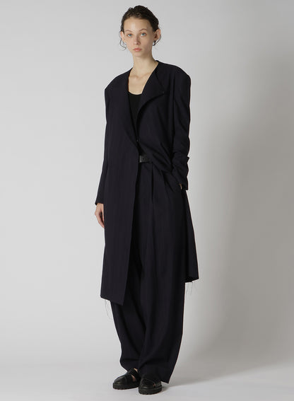 W/RY LIGHT STRIPE COLLAR LESS JACKET