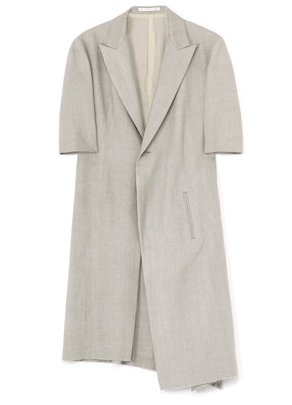 L/C INK DYED LIGHT DENIM HALF SLEEVE TAILORED JACKET