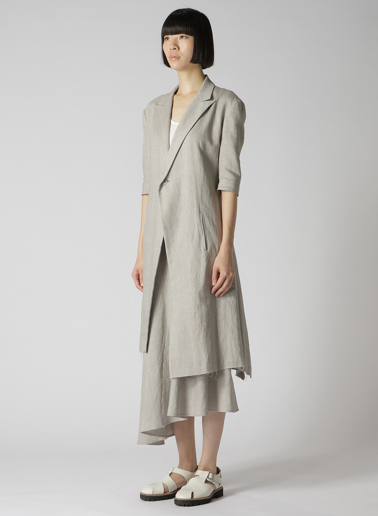 L/C INK DYED LIGHT DENIM HALF SLEEVE TAILORED JACKET