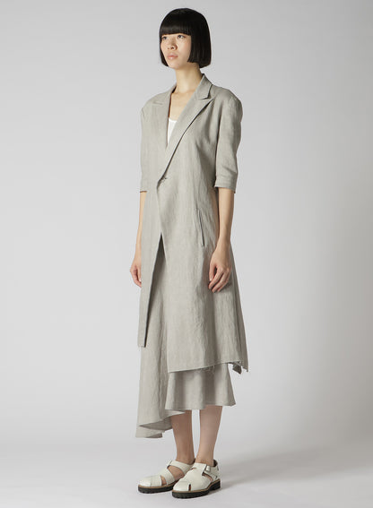 L/C INK DYED LIGHT DENIM HALF SLEEVE TAILORED JACKET