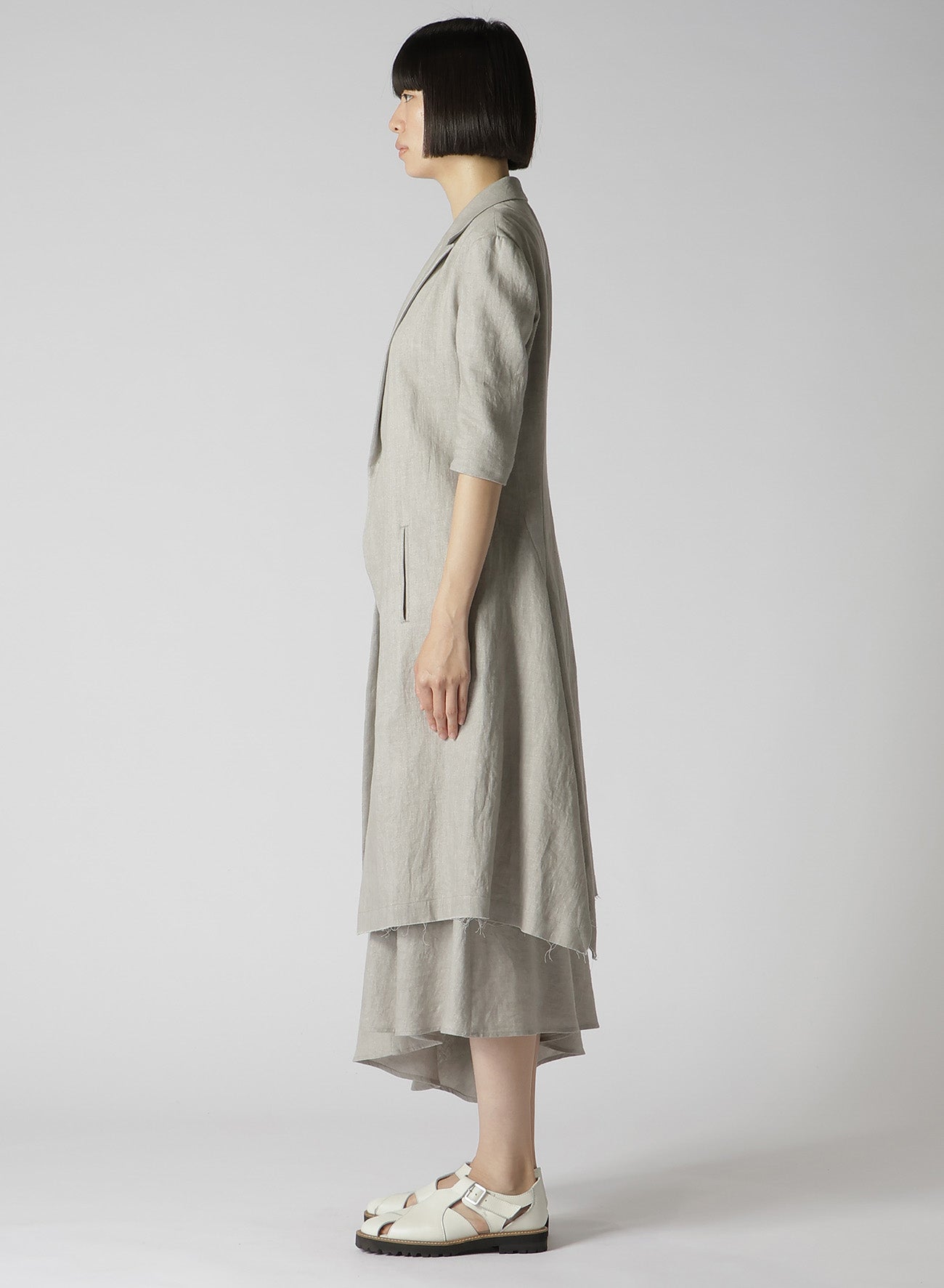 L/C INK DYED LIGHT DENIM HALF SLEEVE TAILORED JACKET