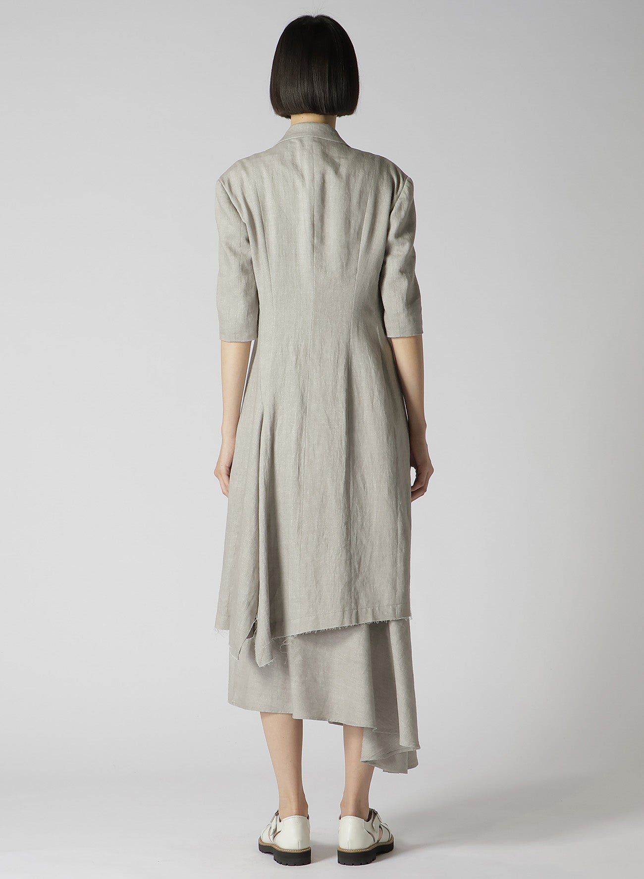 L/C INK DYED LIGHT DENIM HALF SLEEVE TAILORED JACKET