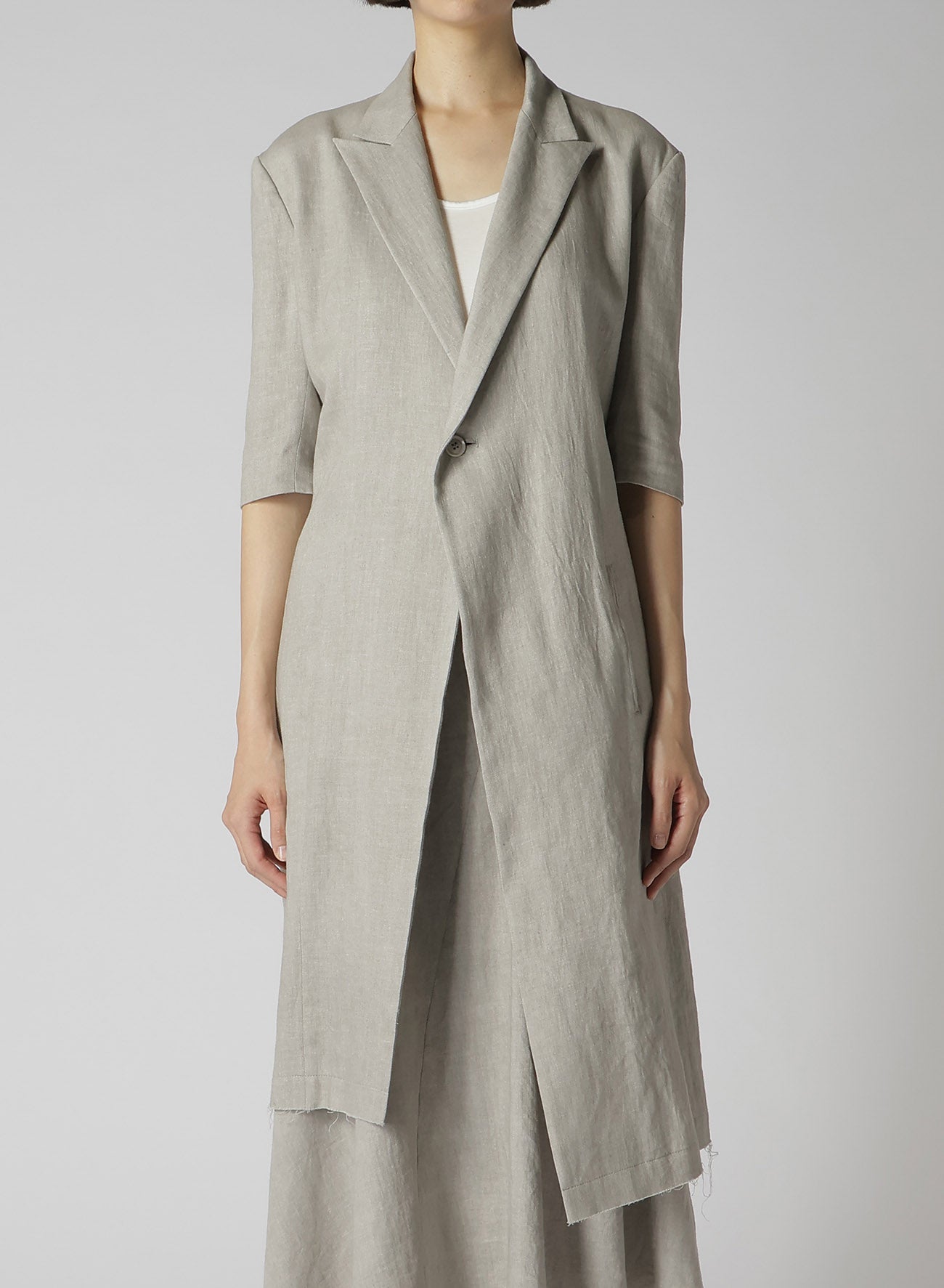 L/C INK DYED LIGHT DENIM HALF SLEEVE TAILORED JACKET