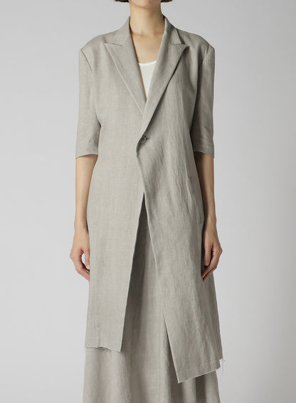 L/C INK DYED LIGHT DENIM HALF SLEEVE TAILORED JACKET