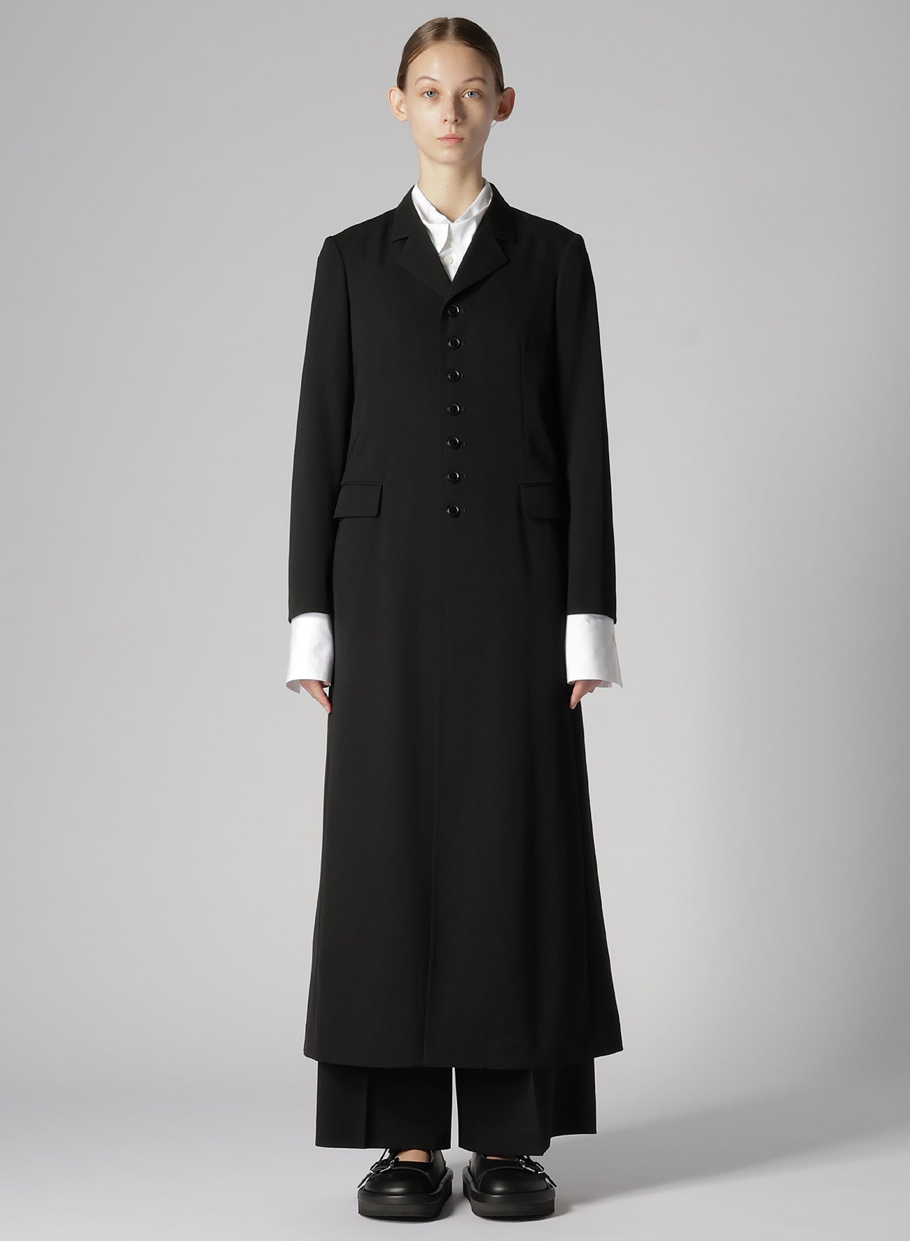 WASHER WOOL GABARDINE LONG JACKET