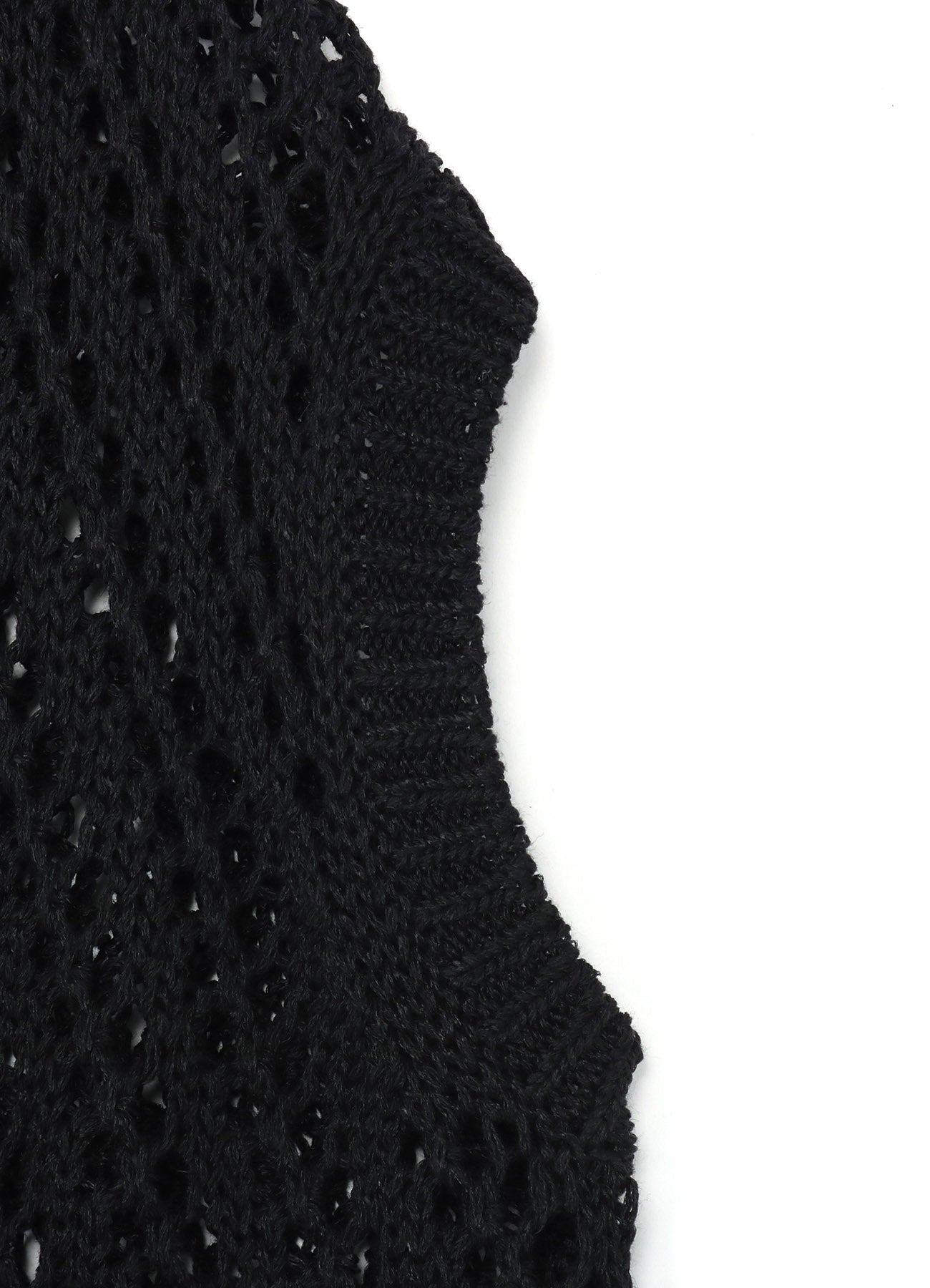 OPENWORK WEAVE PANEL UNEVEN PULLOVER KNIT