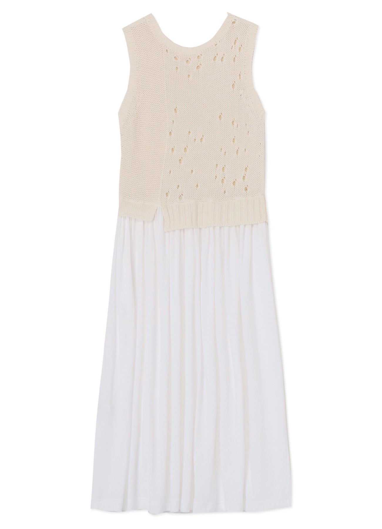 SLEEVELESS DRESS WITH OPENWORKED KNIT