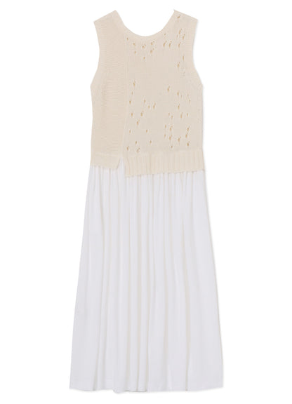 SLEEVELESS DRESS WITH OPENWORKED KNIT