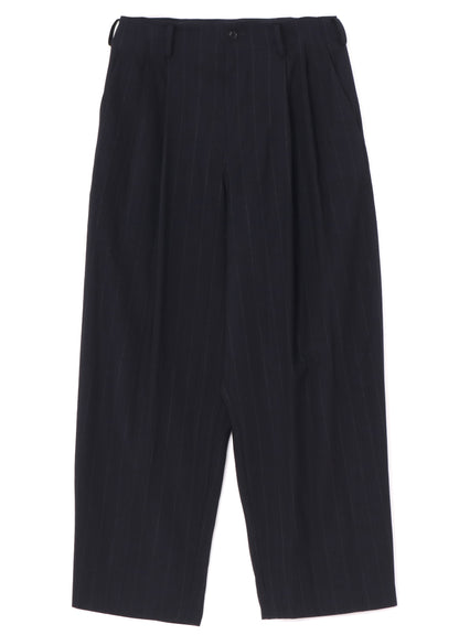 W/RY LIGHT STRIPE DOUBLE TUCKED WIDE PANTS