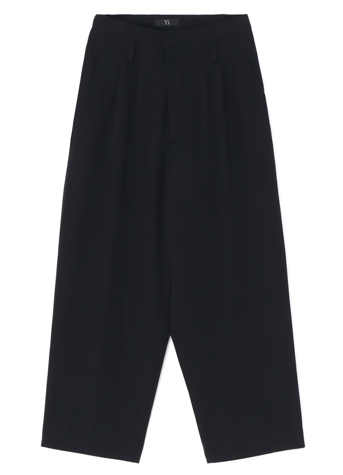 WOOL GABARDINE HIGH WAIST BELTED PANTS