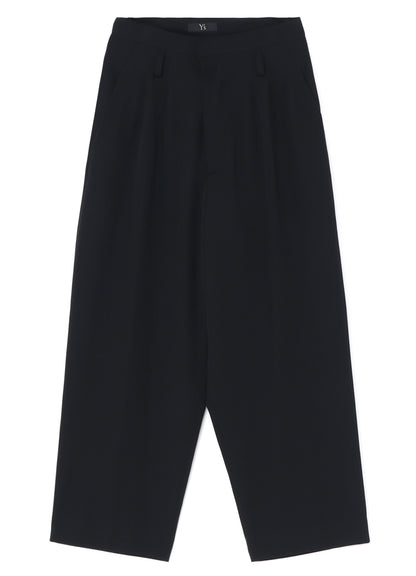 WOOL GABARDINE HIGH WAIST BELTED PANTS