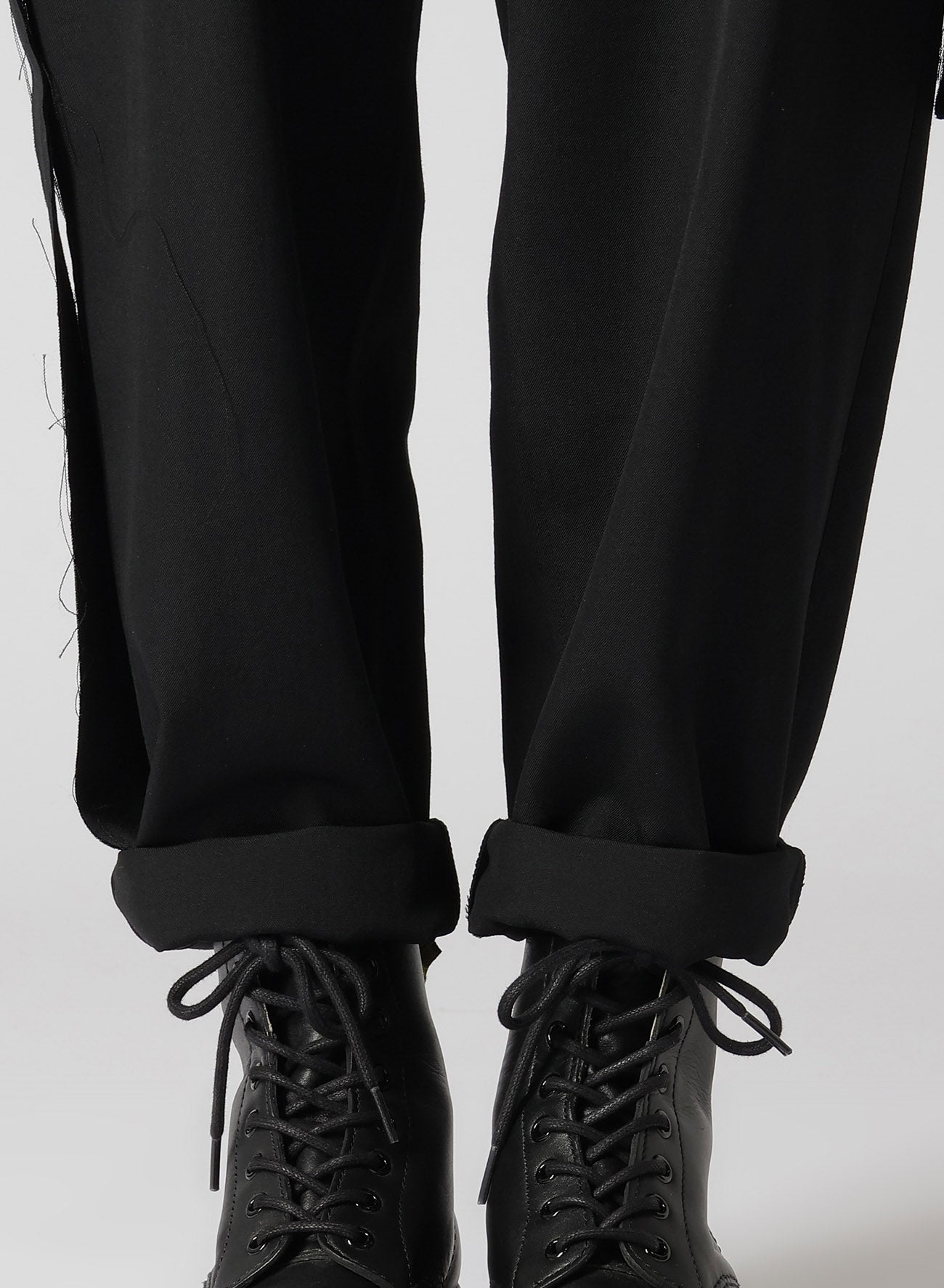 WOOL GABARDINE SIDE DETAIL PANTS